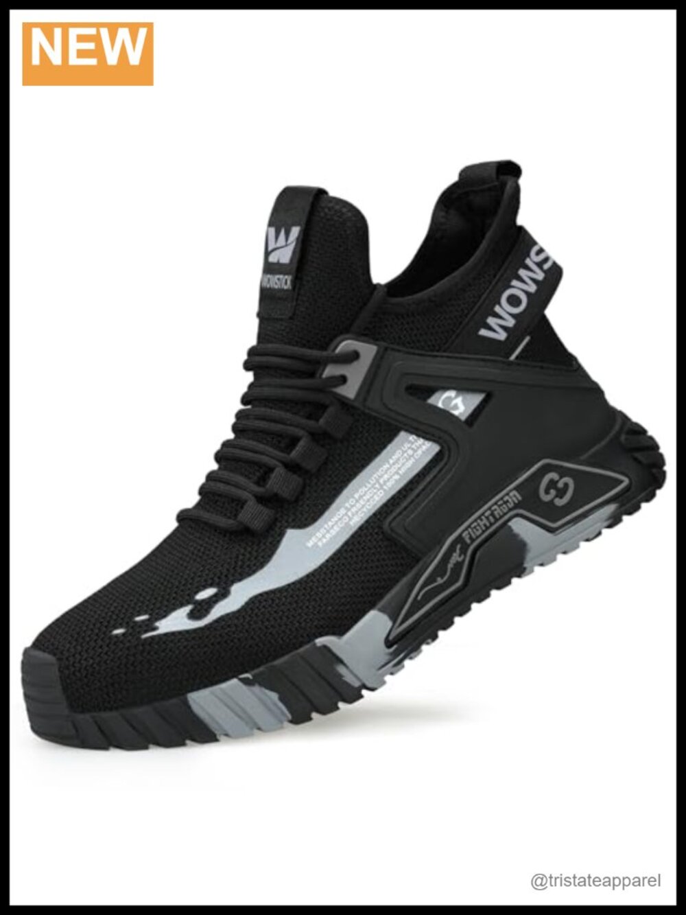 WOWSTICK Steel Toe Work Sneakers Slip Resistant Breathable Construction Shoes